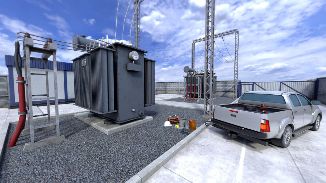 Transformer Oil Sampling Training. Learn the proper techniques for sampling oil from transformers in immersive VR training. Enhance your skills in the safe and efficient collection of transformer oil samples. Explore XR training programs for transformer maintenance and oil analysis.